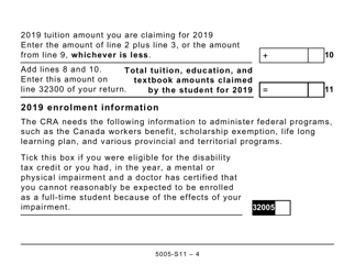 Form 5005-S11 Schedule 11 Federal Tuition, Education, and Textbook Amounts (Large Print) - Canada, Page 4