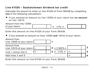 Form 5008-D Worksheet SK428 Saskatchewan - Large Print - Canada, Page 10