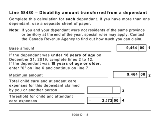 Form 5008-D Worksheet SK428 Saskatchewan - Large Print - Canada, Page 8