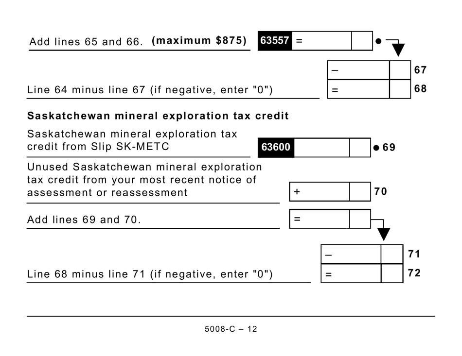 Form 5008-C (SK428) Saskatchewan Tax and Credits - Large Print - Canada, Page 12