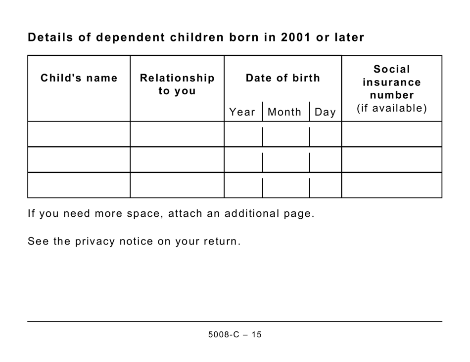 Form 5008-C (SK428) Saskatchewan Tax and Credits - Large Print - Canada, Page 15