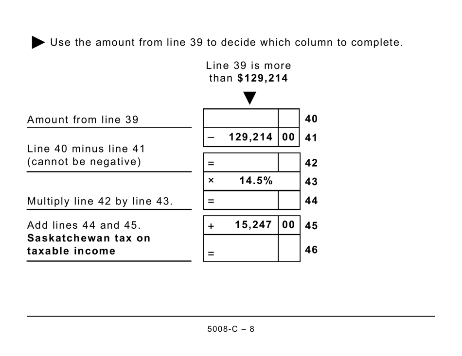 Form 5008-C (SK428) Saskatchewan Tax and Credits - Large Print - Canada, Page 8