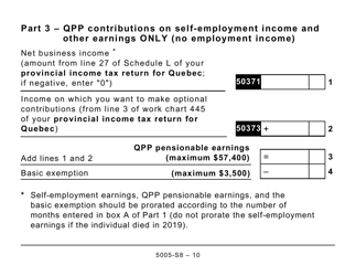 Form 5005-S8 Schedule 8 Quebec Pension Plan Contributions (Large Print) - Canada, Page 10