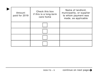 Form ON-BEN (5006-TG) Application for the 2020 Ontario Trillium Benefit and Ontario Senior Homeowners&#039; Property Tax Grant (Large Print) - Canada, Page 9