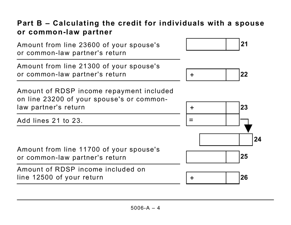 Form 5006-A Schedule ON428-A Low-Income Individuals and Families Tax Credit (Large Print) - Canada, Page 4