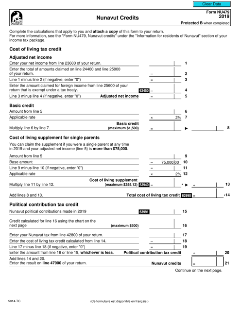 Form NU479 (5014-TC) 2019 Printable Pdf