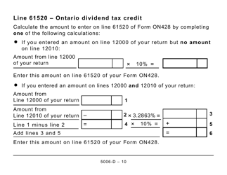 Form 5006-D Worksheet ON428 Ontario (Large Print) - Canada, Page 10