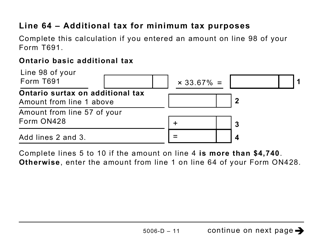 Form 5006-D Worksheet ON428 Ontario (Large Print) - Canada, Page 11