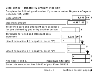 Form 5006-D Worksheet ON428 Ontario (Large Print) - Canada, Page 5