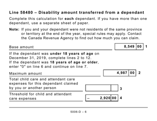 Form 5006-D Worksheet ON428 Ontario (Large Print) - Canada, Page 6