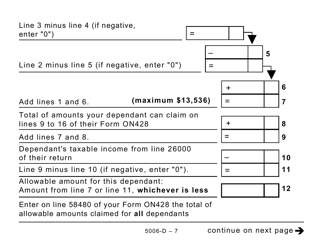 Form 5006-D Worksheet ON428 Ontario (Large Print) - Canada, Page 7