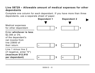 Form 5006-D Worksheet ON428 Ontario (Large Print) - Canada, Page 8