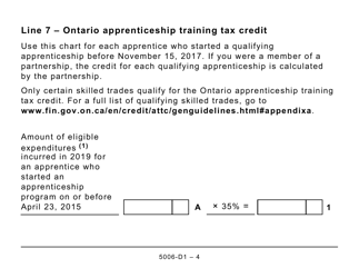 Form 5006-D1 Worksheet ON479 Ontario (Large Print) - Canada, Page 4