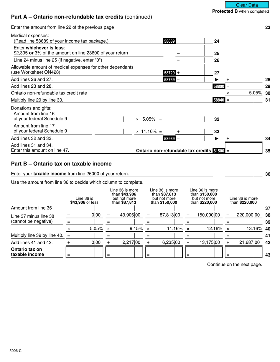 Form ON428 (5006-C) - 2019 - Fill Out, Sign Online and Download ...