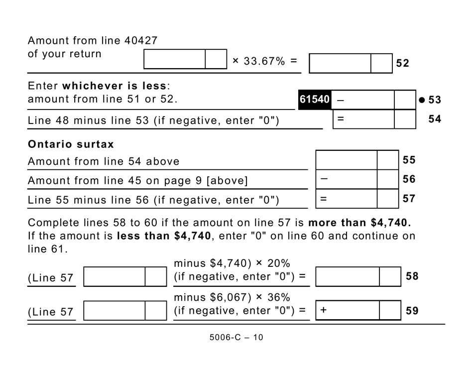 Form ON428 (5006-C) Ontario Tax (Large Print) - Canada, Page 10