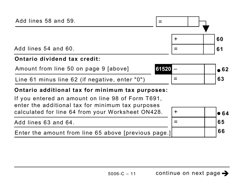 Form ON428 (5006-C) Ontario Tax (Large Print) - Canada, Page 11
