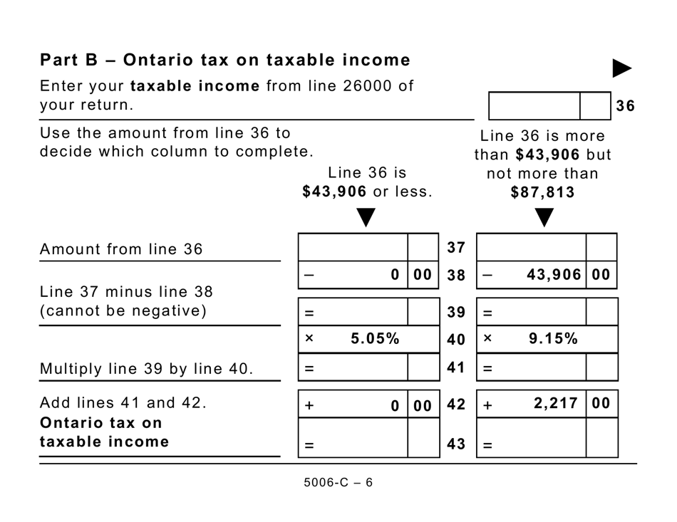 Form ON428 (5006-C) Ontario Tax (Large Print) - Canada, Page 6