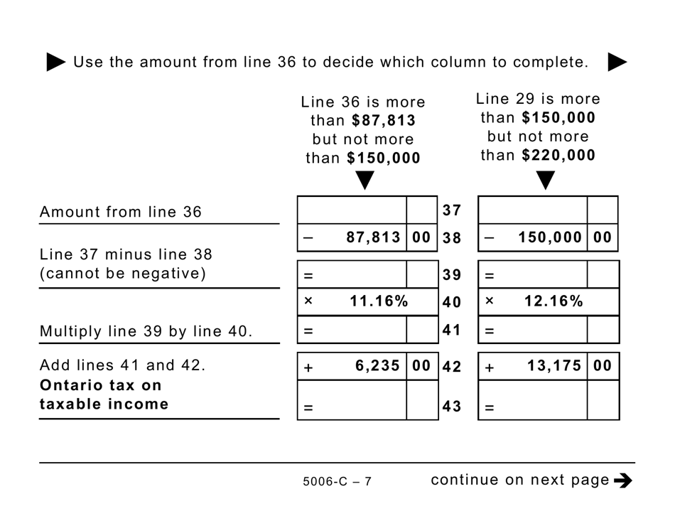 Form ON428 (5006-C) Ontario Tax (Large Print) - Canada, Page 7