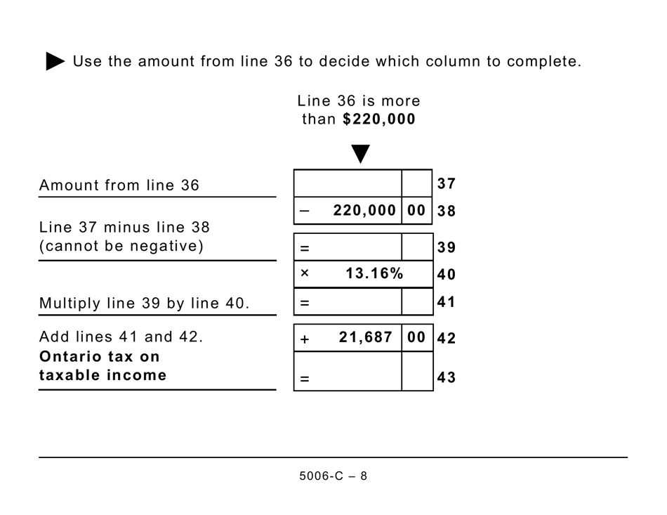 Form ON428 (5006-C) Ontario Tax (Large Print) - Canada, Page 8
