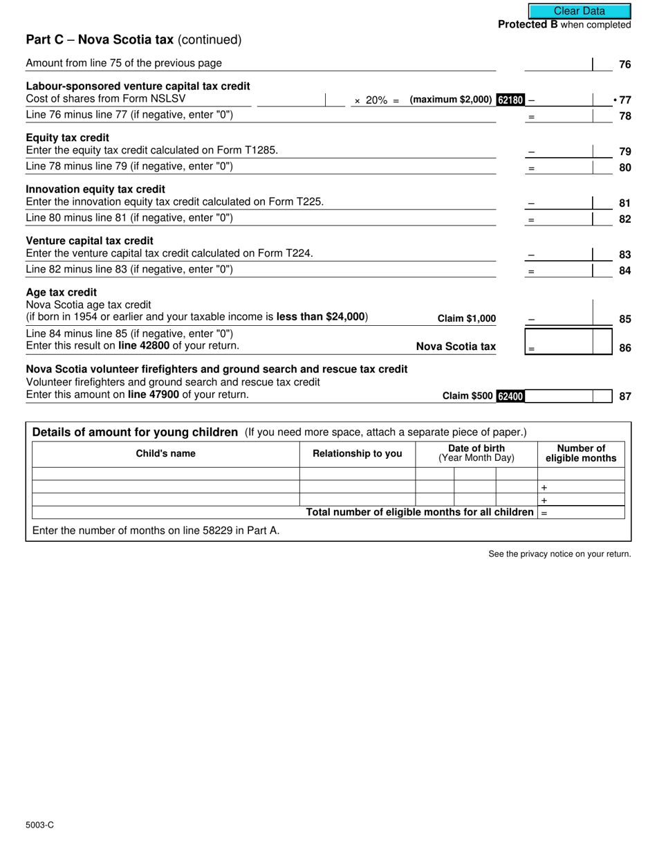 Form NS428 (5003-C) Nova Scotia Tax and Credits - Canada, Page 4