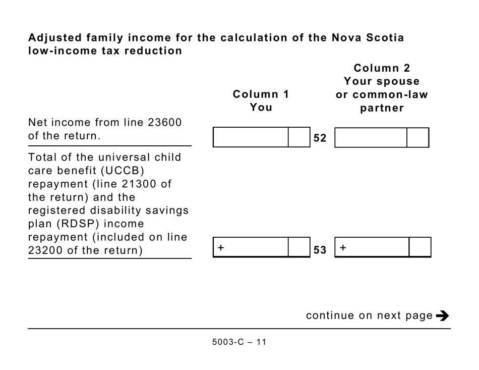 Form NS428 (5003-C) Nova Scotia Tax and Credits (Large Print) - Canada, Page 11