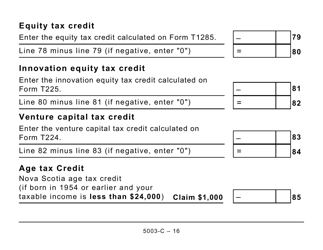Form NS428 (5003-C) Nova Scotia Tax and Credits (Large Print) - Canada, Page 16