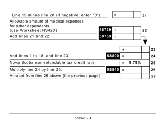 Form NS428 (5003-C) Nova Scotia Tax and Credits (Large Print) - Canada, Page 4