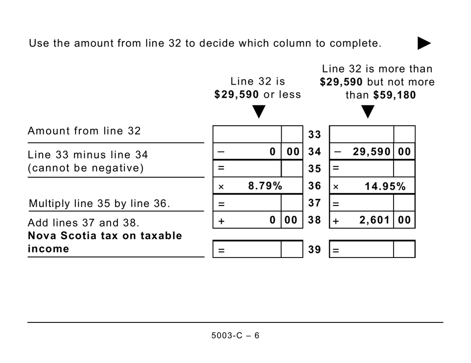 Form NS428 (5003-C) Nova Scotia Tax and Credits (Large Print) - Canada, Page 6