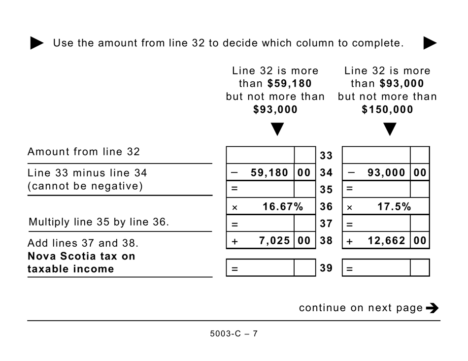Form NS428 (5003-C) Nova Scotia Tax and Credits (Large Print) - Canada, Page 7