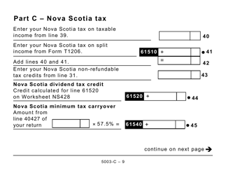 Form NS428 (5003-C) Nova Scotia Tax and Credits (Large Print) - Canada, Page 9