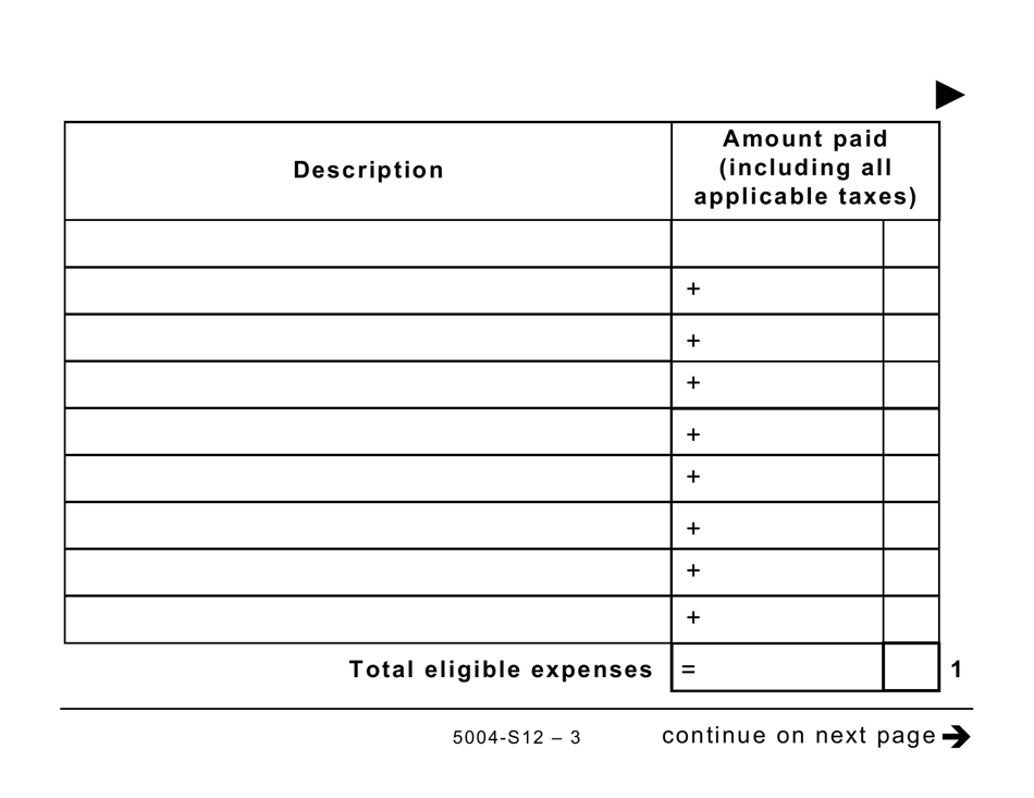 Form 5004-S12 Schedule NB(S12) New Brunswick Seniors Home Renovation Tax Credit (Large Print) - Canada, Page 3