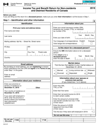 Form 5013-R Income Tax and Benefit Return for Non-residents and Deemed Residents of Canada - Canada