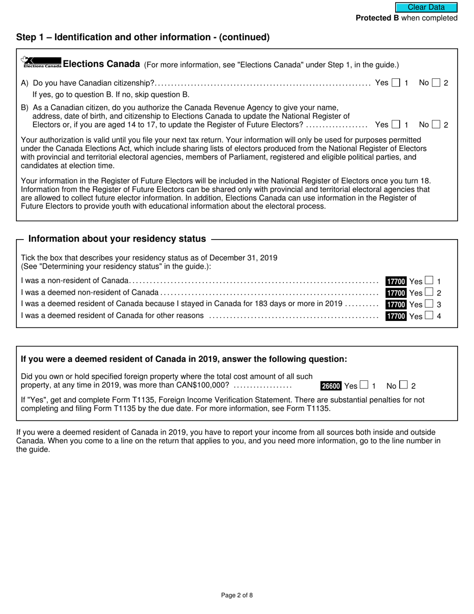 Form 5013-R Income Tax and Benefit Return for Non-residents and Deemed Residents of Canada - Canada, Page 2