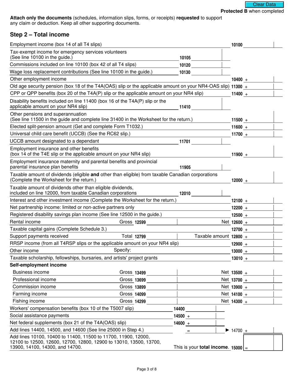 Form 5013-R Income Tax and Benefit Return for Non-residents and Deemed Residents of Canada - Canada, Page 3