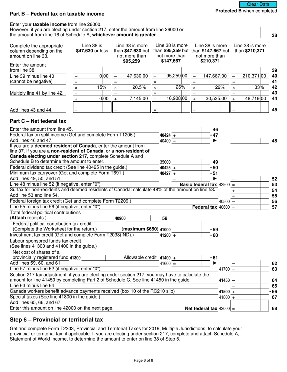 Form 5013-R Income Tax and Benefit Return for Non-residents and Deemed Residents of Canada - Canada, Page 6