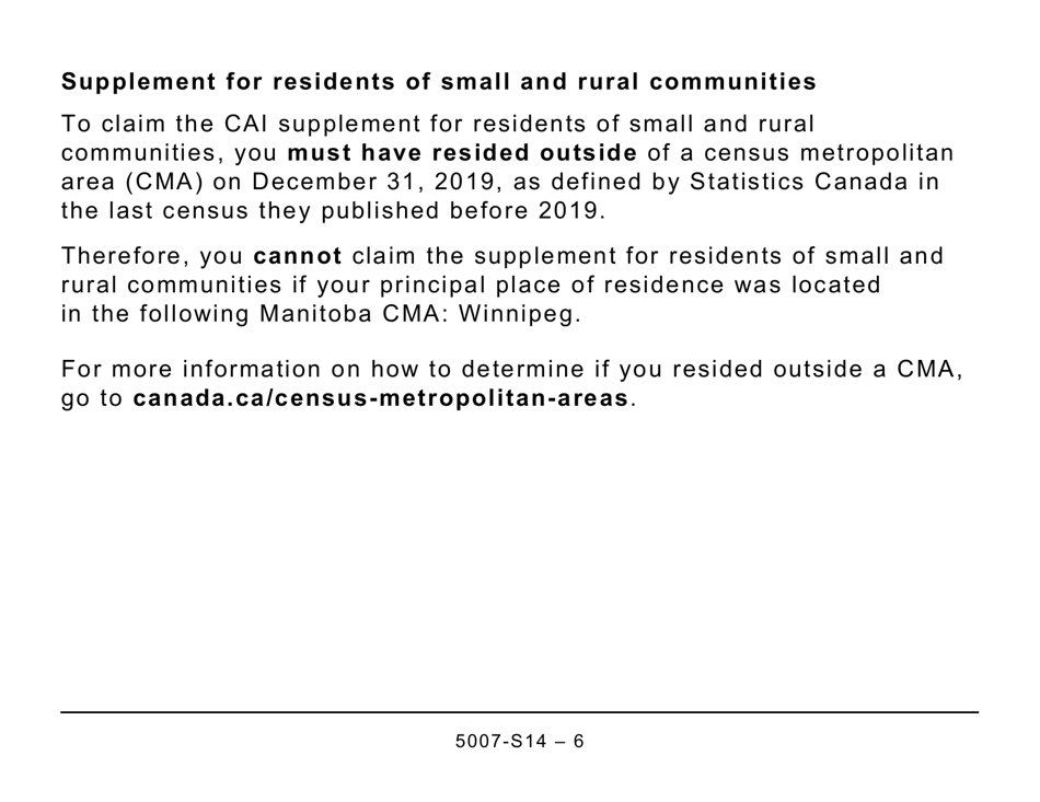 Form 5007-S14 Schedule 14 Climate Action Incentive - Manitoba (Large Print) - Canada, Page 6
