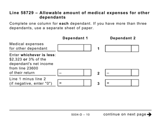 Form 5004-D Worksheet NB428 New Brunswick (Large Print) - Canada, Page 10