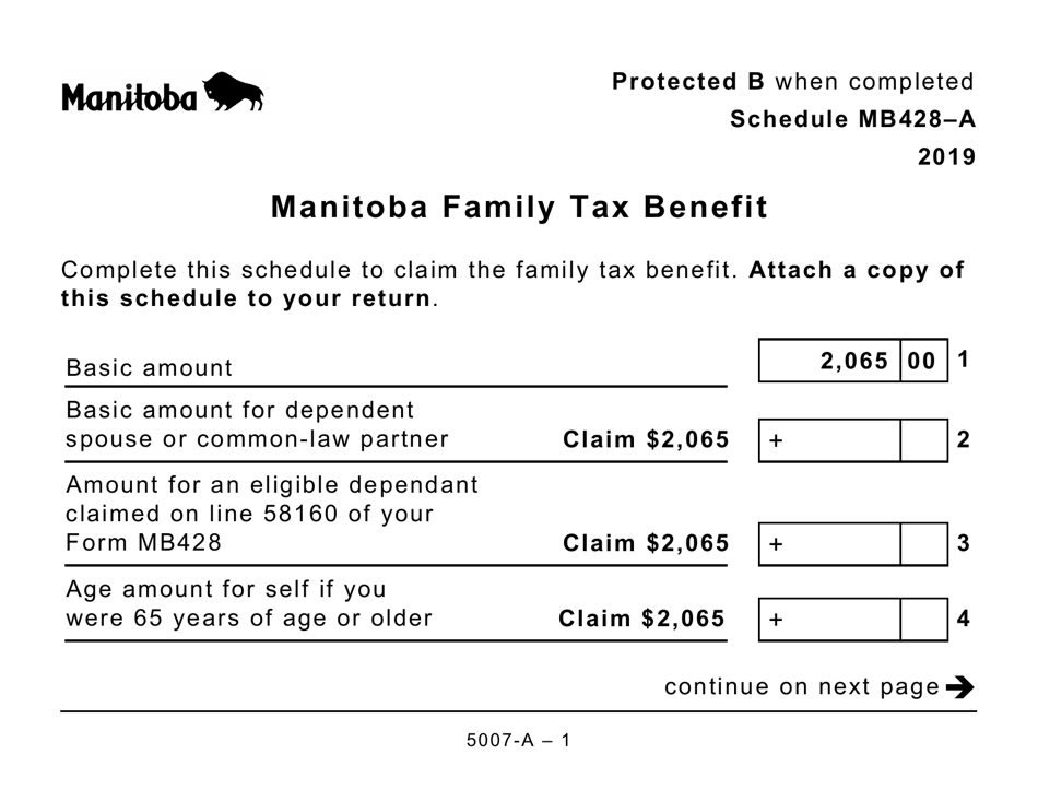 Form 5007A Schedule MB428A Download Printable PDF or Fill Online