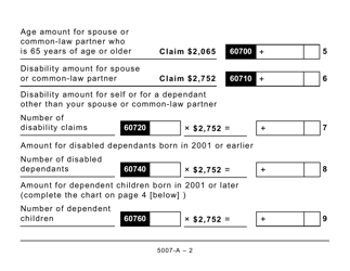 Form 5007-A Schedule MB428-A Manitoba Family Tax Benefit (Large Print) - Canada, Page 2