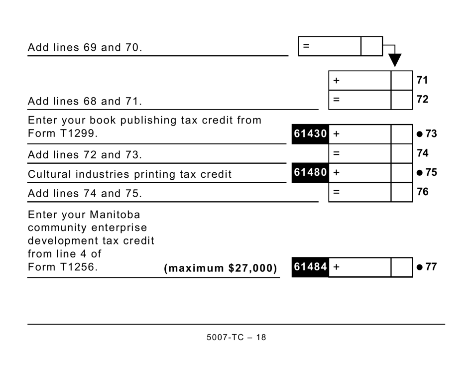 Form 5007-TC (MB479) Manitoba Credits (Large Print) - Canada, Page 18