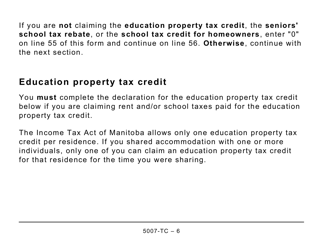 Form 5007-TC (MB479) Manitoba Credits (Large Print) - Canada, Page 6