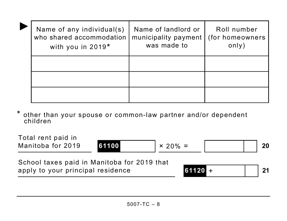 Form 5007-TC (MB479) Manitoba Credits (Large Print) - Canada, Page 8