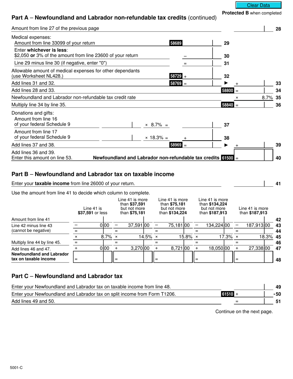 Form 5001-C (NL428) - 2019 - Fill Out, Sign Online and Download ...