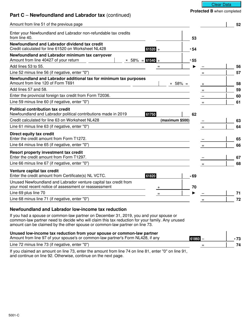 Form 5001-C (NL428) - 2019 - Fill Out, Sign Online and Download ...