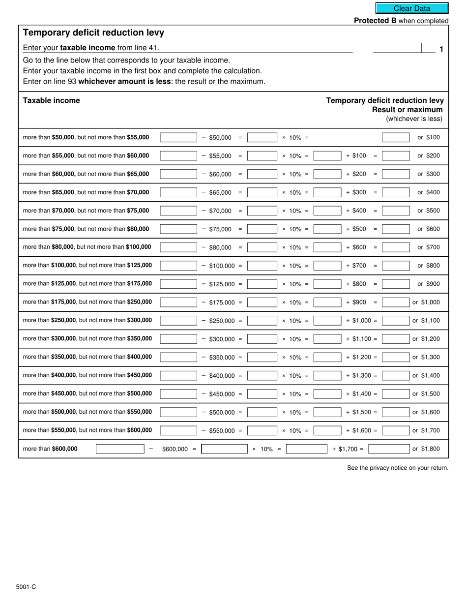 Form 5001-C (NL428) Newfoundland and Labrador Tax and Credits - Canada, Page 5
