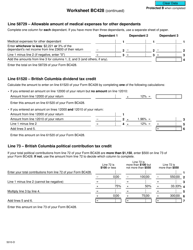 Form 5010-D Worksheet BC428 British Columbia - Canada, Page 3