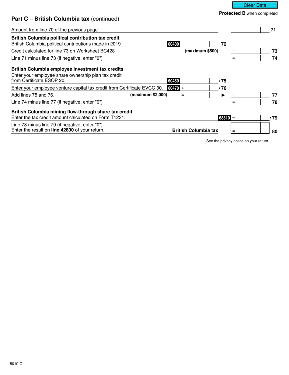 Form 5010-C (BC428) British Columbia Tax - Canada, Page 4