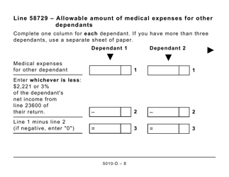 Form 5010-D Worksheet BC428 British Columbia (Large Print) - Canada, Page 8