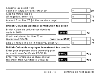 Form 5010-C (BC428) British Columbia Tax (Large Print) - Canada, Page 13