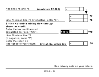 Form 5010-C (BC428) British Columbia Tax (Large Print) - Canada, Page 14